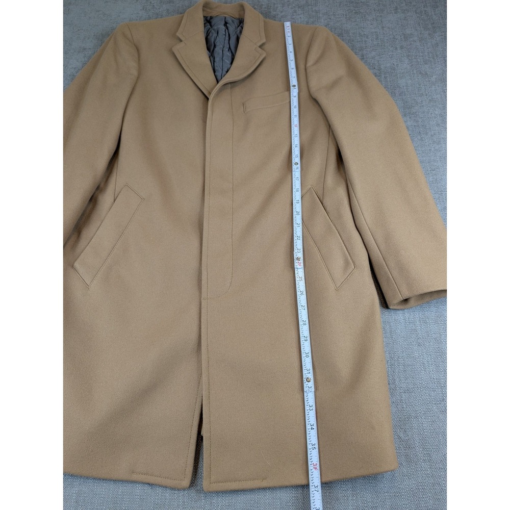 Banana Republic Jacket Men L Camel Tan Wool Cashmere Blend Button Over Coat - Picture 6 of 12